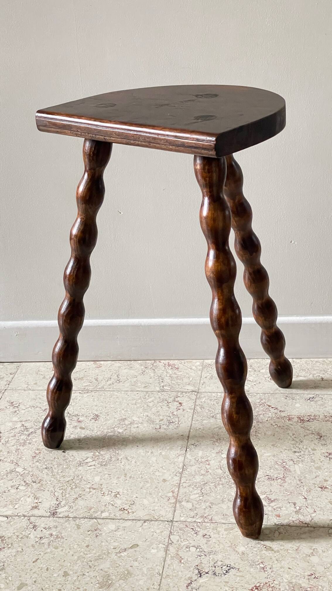 Vintage turned tripod wooden stool