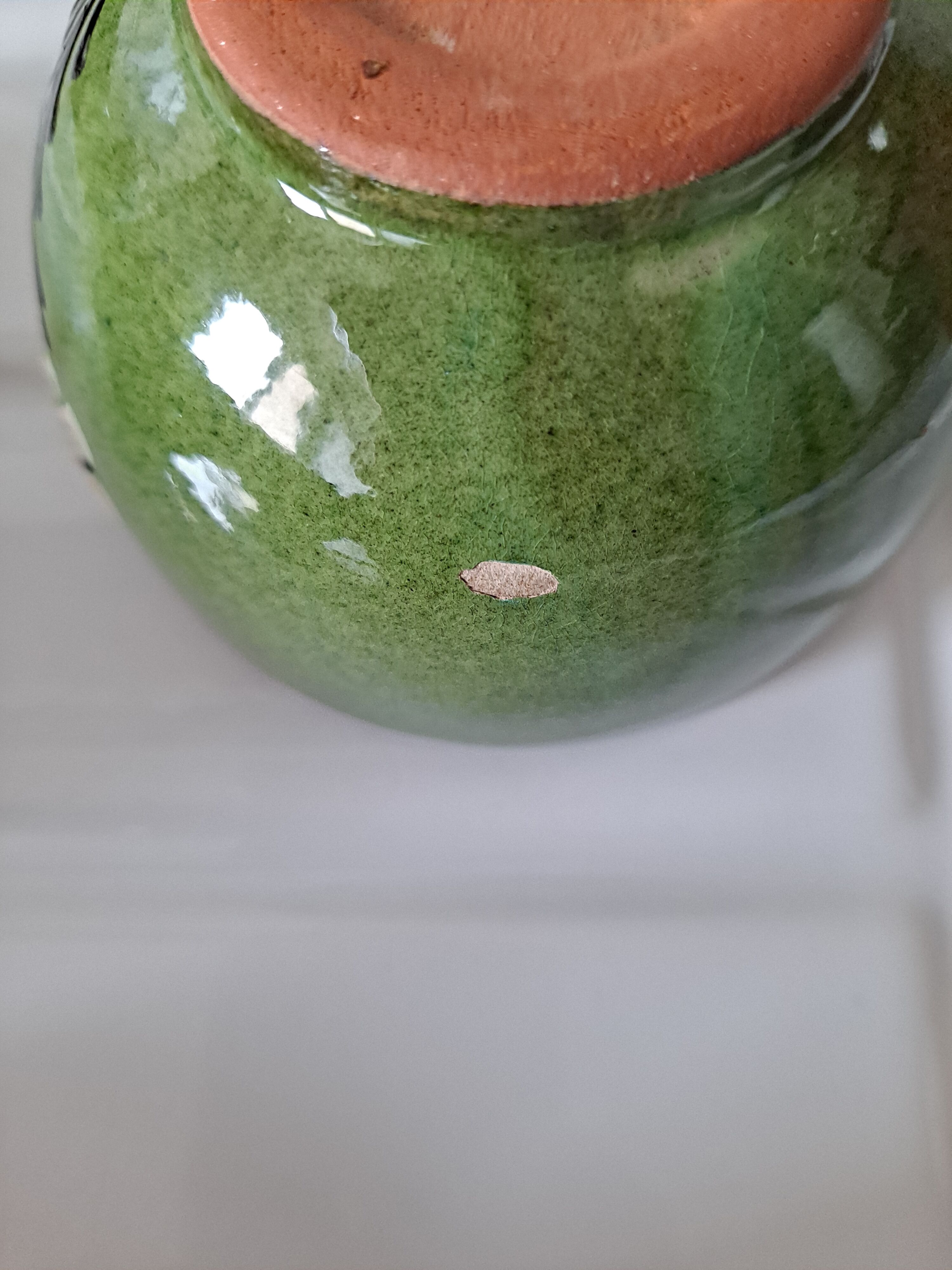 Cups bird glazed terracotta Savoie