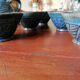Blue slipware tea set - Bernard Leclerc