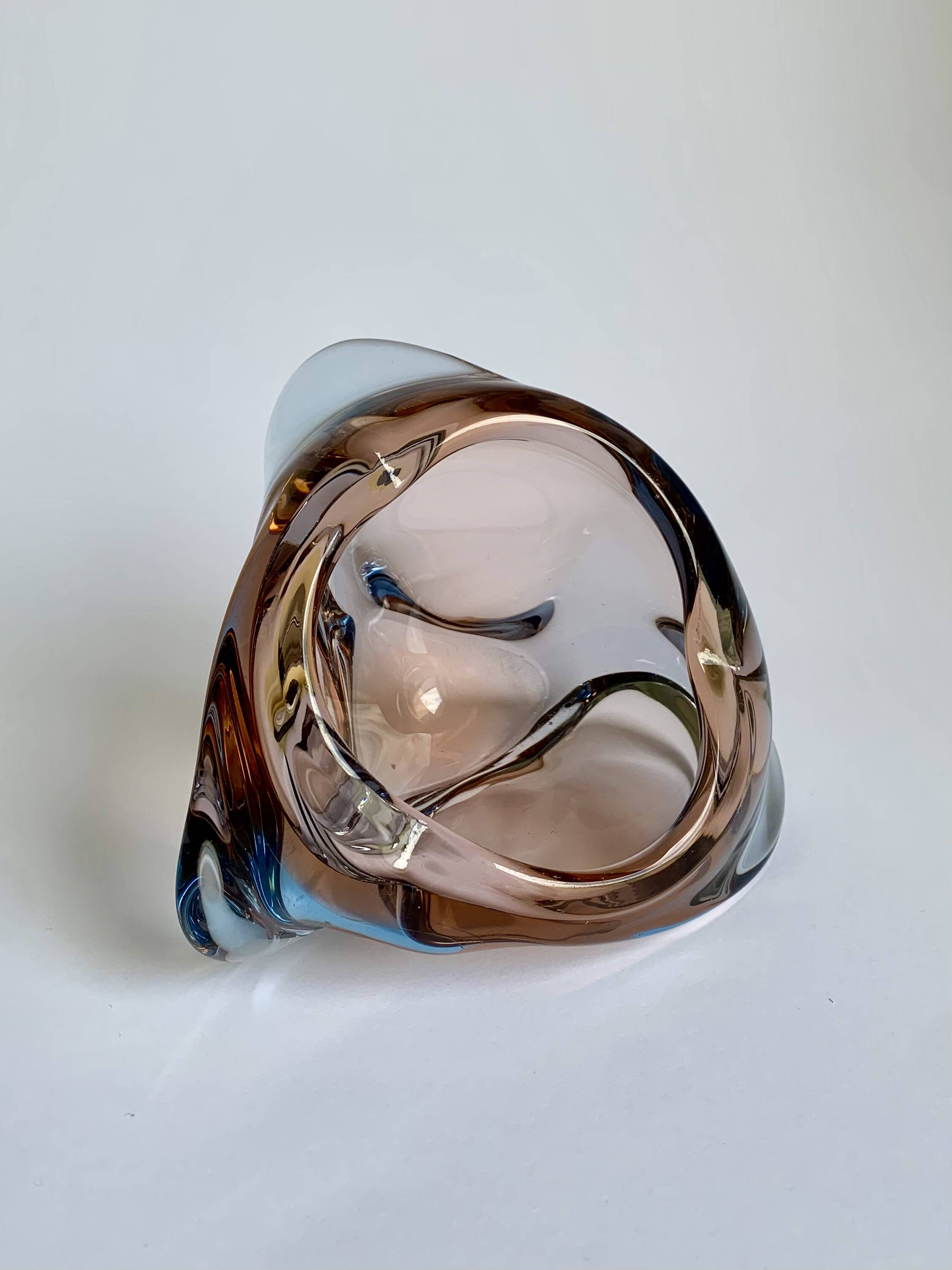 Cendrier Skrdlovice Art Glass, République tchèque, années 1960