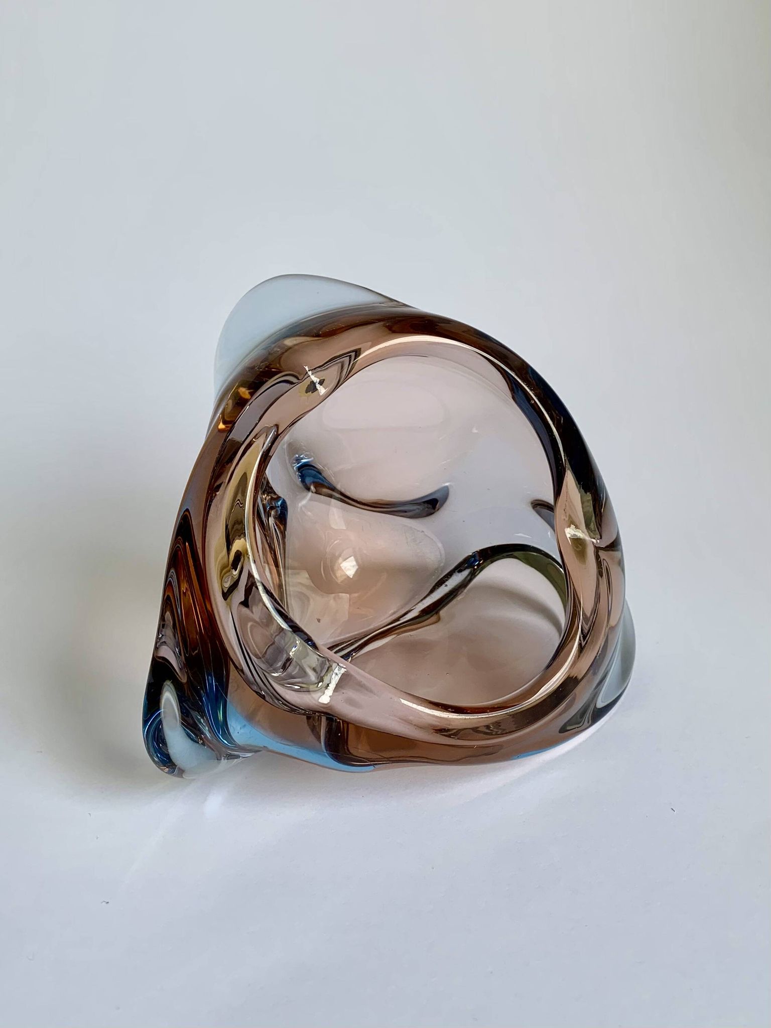 Ashtray Skrdlovice Art Glass, Czech 1960s