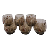6 verres vintage 14cl décor "épis de blé"
