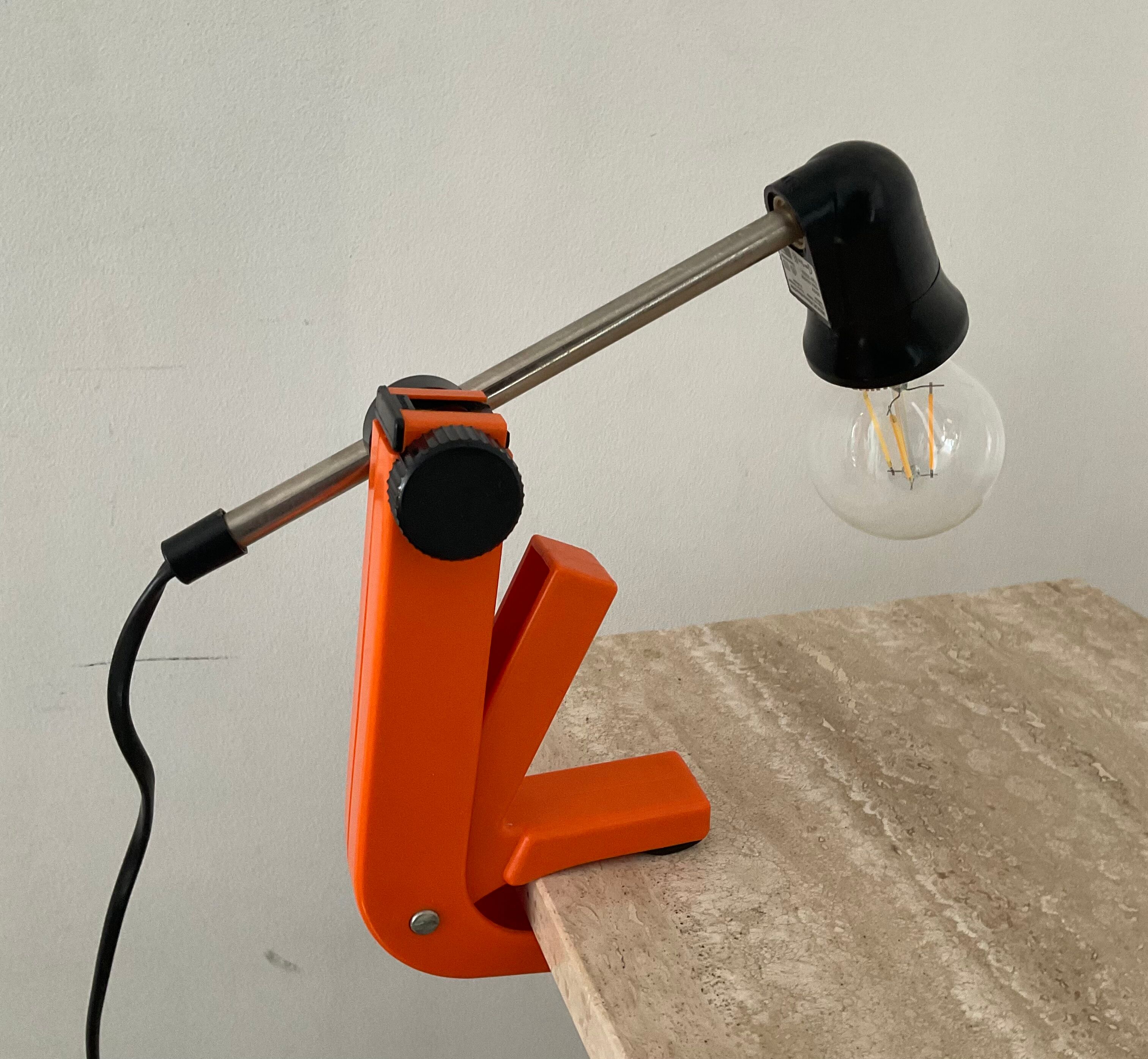 Clamp lamp "Review" by Klemmleuchte Germany 70s