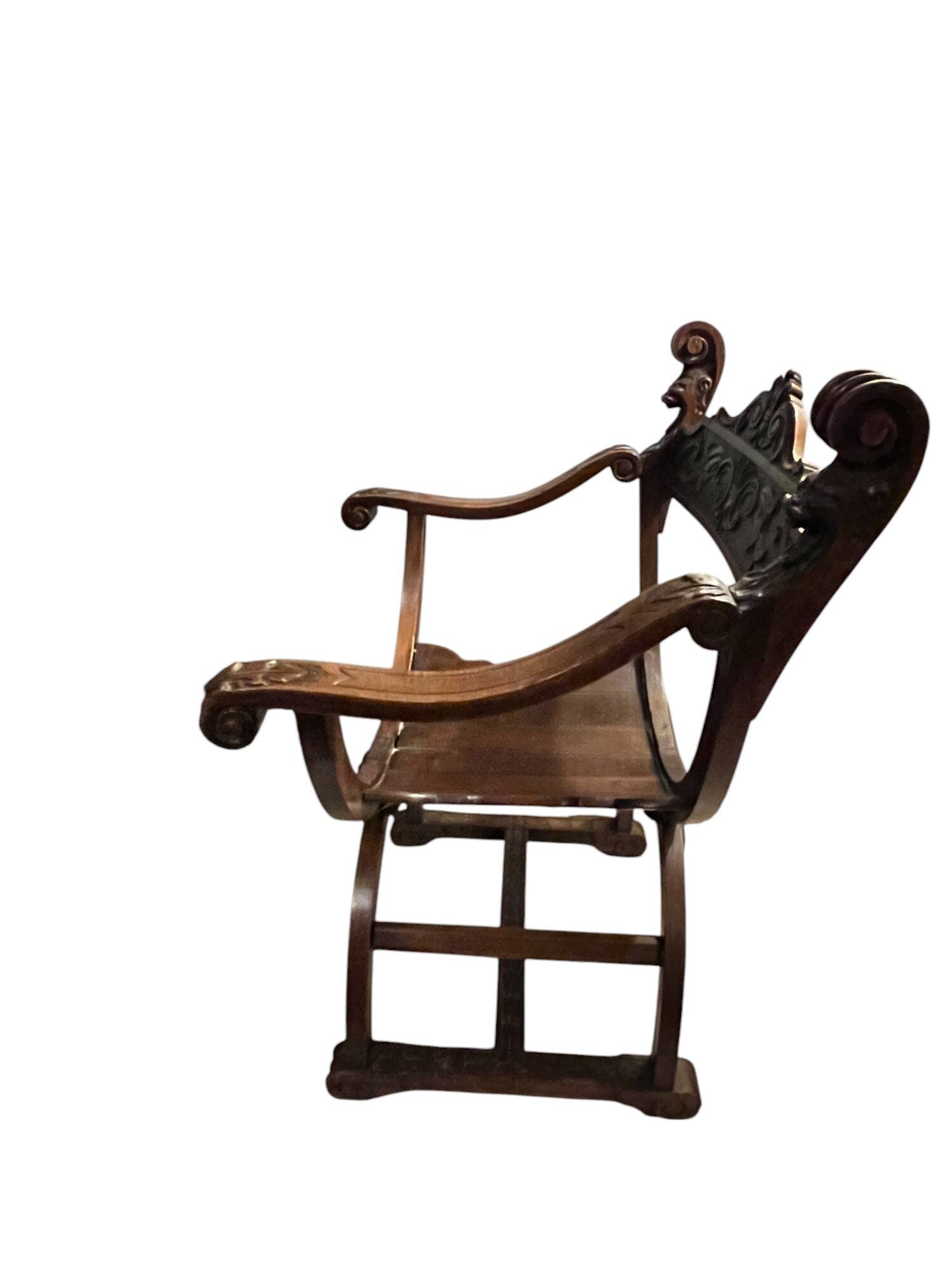 Armchair called Dagobert in carved wood circa 1900