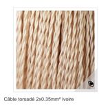 Lamoe tulipe en opaline, câble tissu neuf