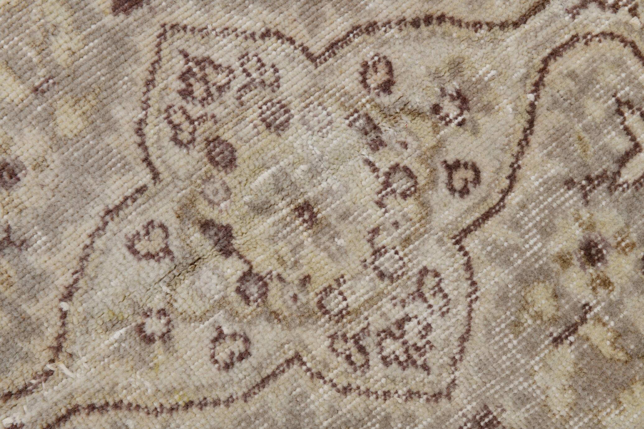 5x9 Vintage Brown Cream Classic Turkish Rug, 165x284Cm