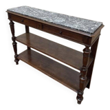 Desserte - Console en chêne massif Napoléon III marbre gris veiné