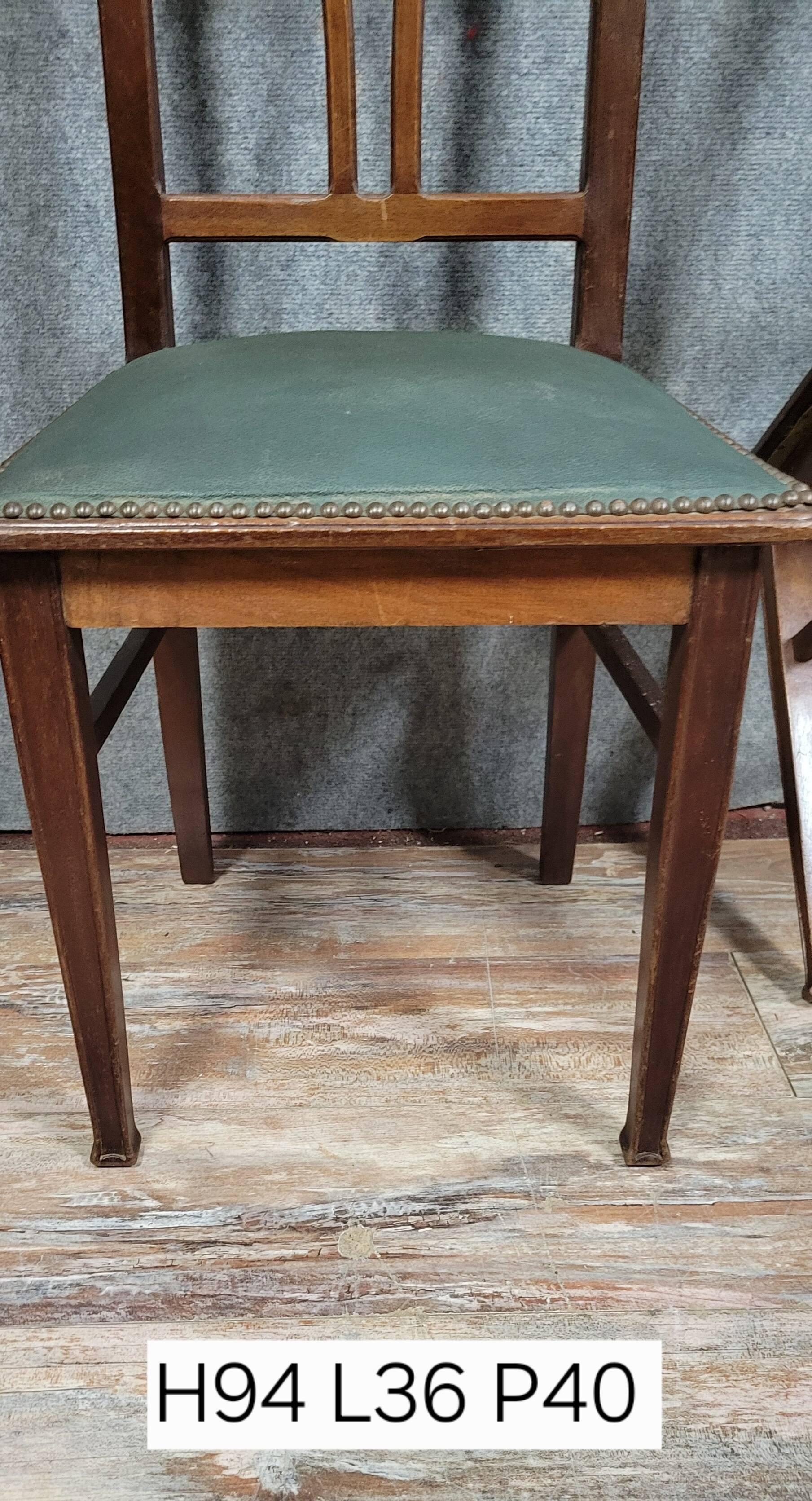 Set of four English Art Nouveau mahogany chairs circa 1900