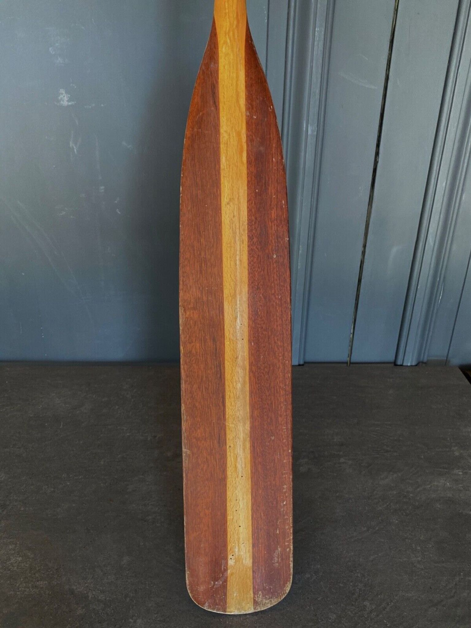 Pair of oars canoe boat XXe two species of wood
