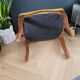 Antique wooden and velvet ottoman stool