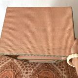 60s pink and gold Lloyd loom bedside table