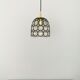 Iron ring design glass pendant lamp by Glashütte Limburg