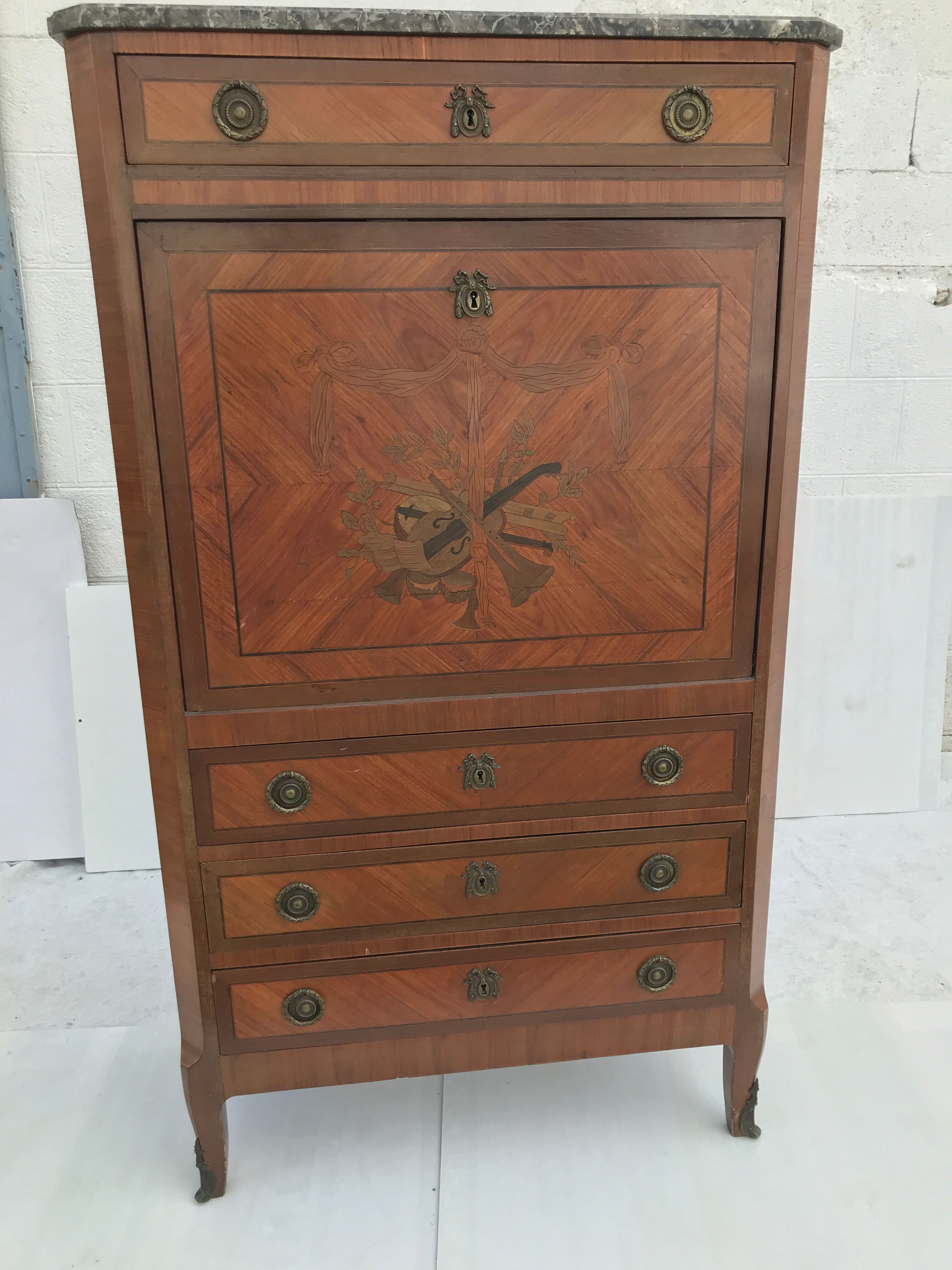 Secretary xviii stamped in louis xvi transition style