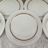 Set of 7 Limoges porcelain dinner plates by A. Vignaud