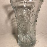 Old vase transparent molded glass