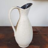 Vintage Scheurich Hand-Painted Fat Lava Vase with Handle - 1960s - Flowers - West Germany
