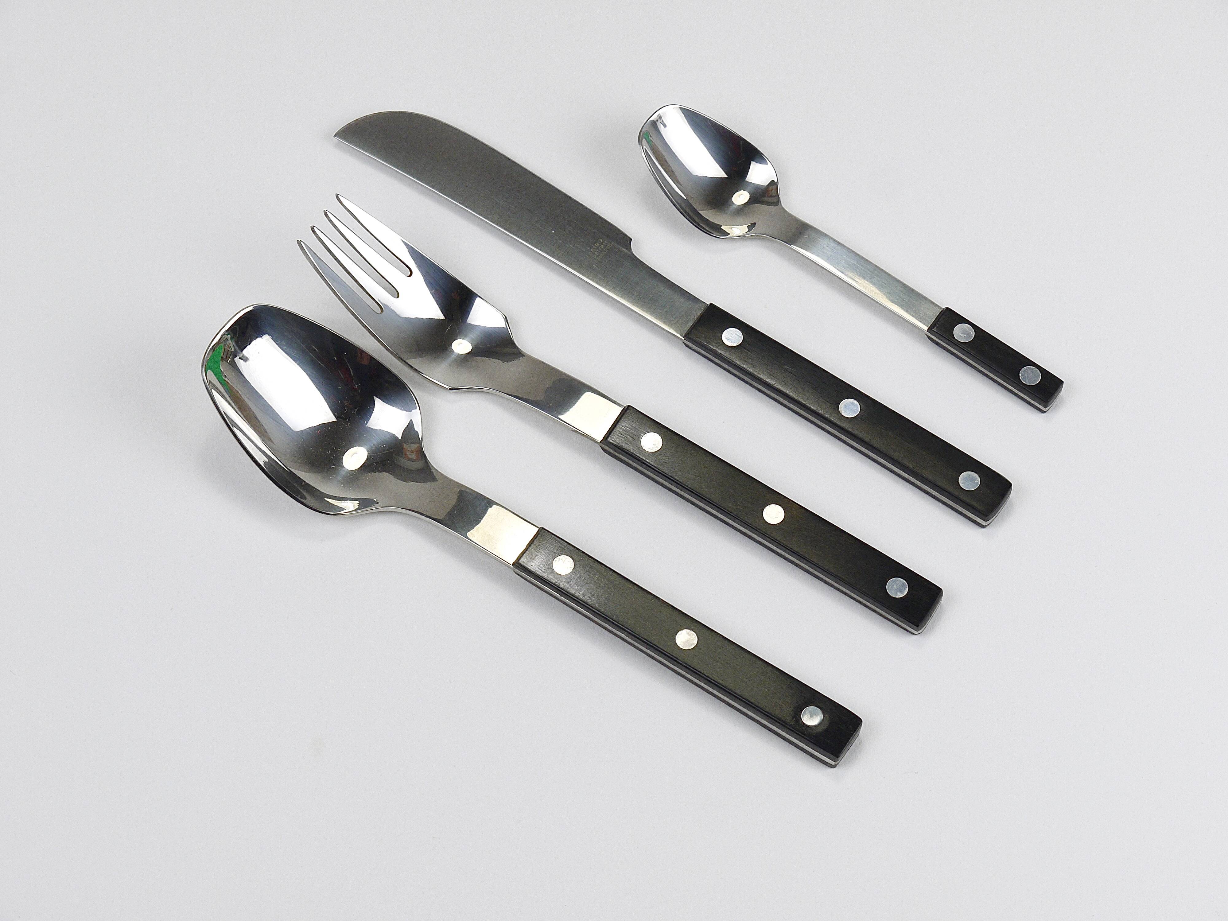 Helmut Alder Amboss Austria 2300 Flatware Cutlery for Six Persons, 1970s