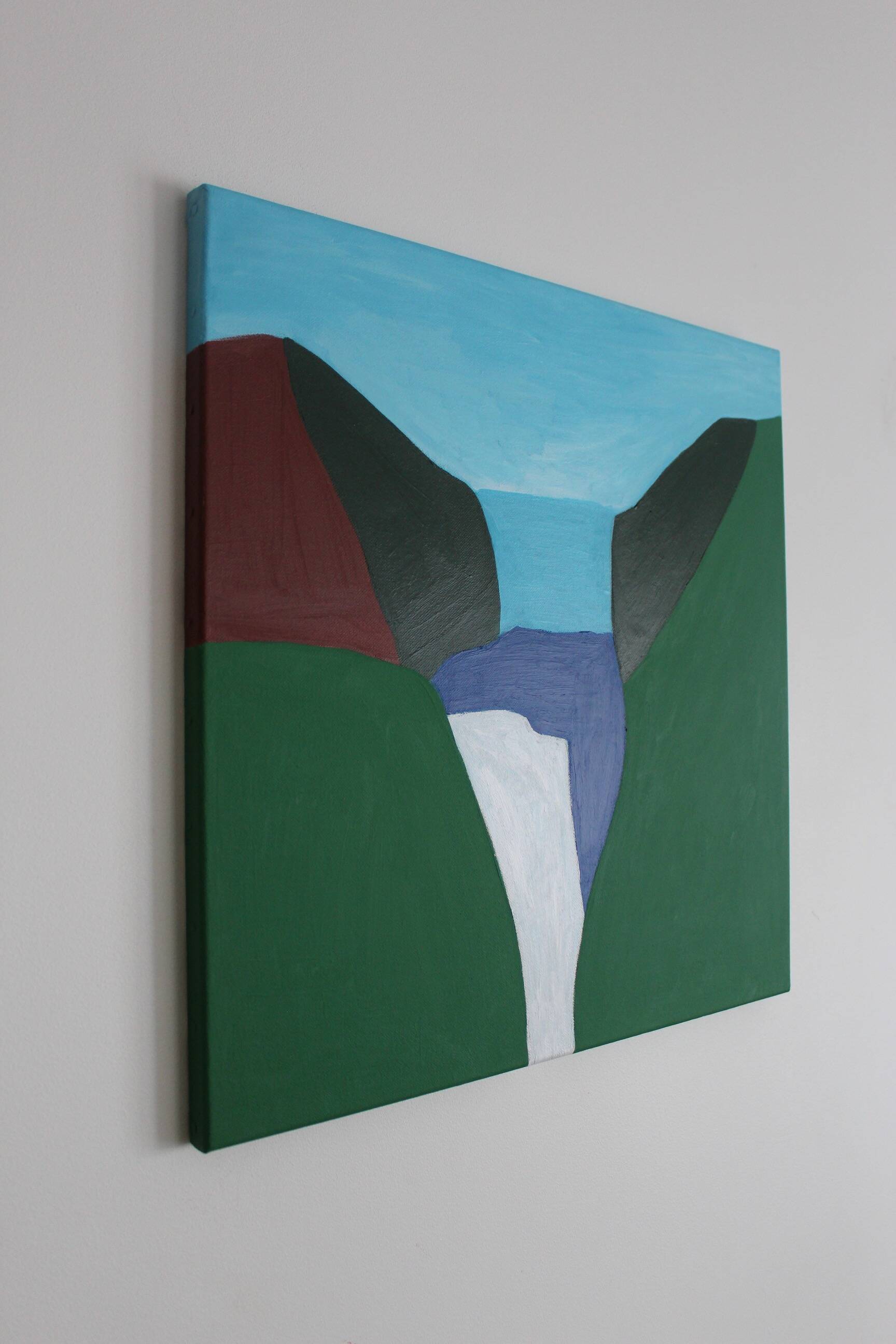 Canvas painting "Waterfall" signed