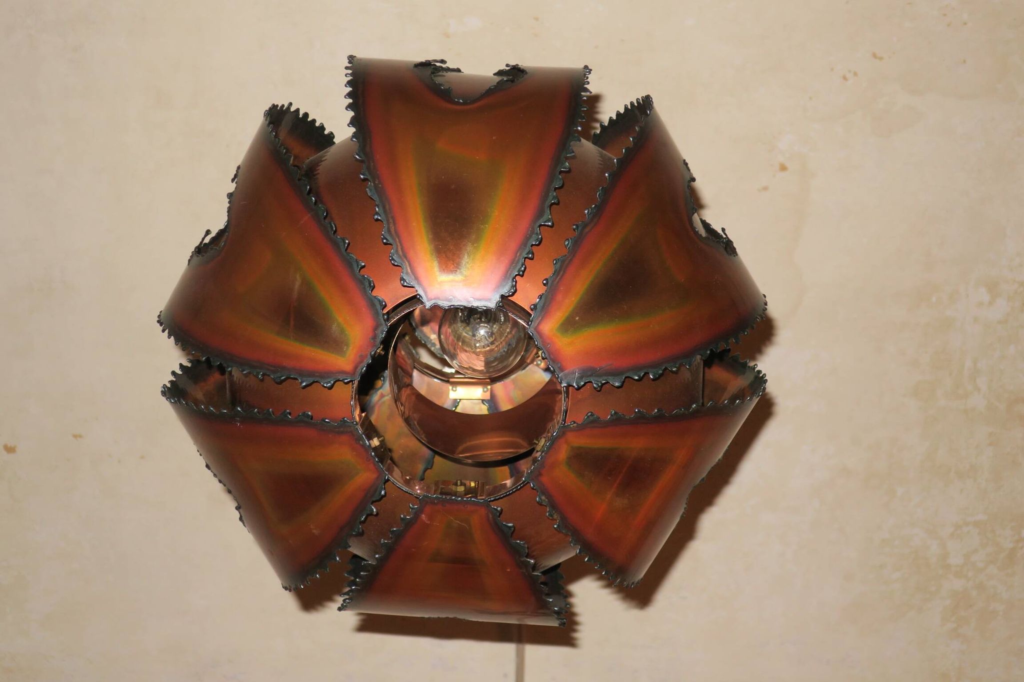 Brutalist pendant light, Denmark 1970s