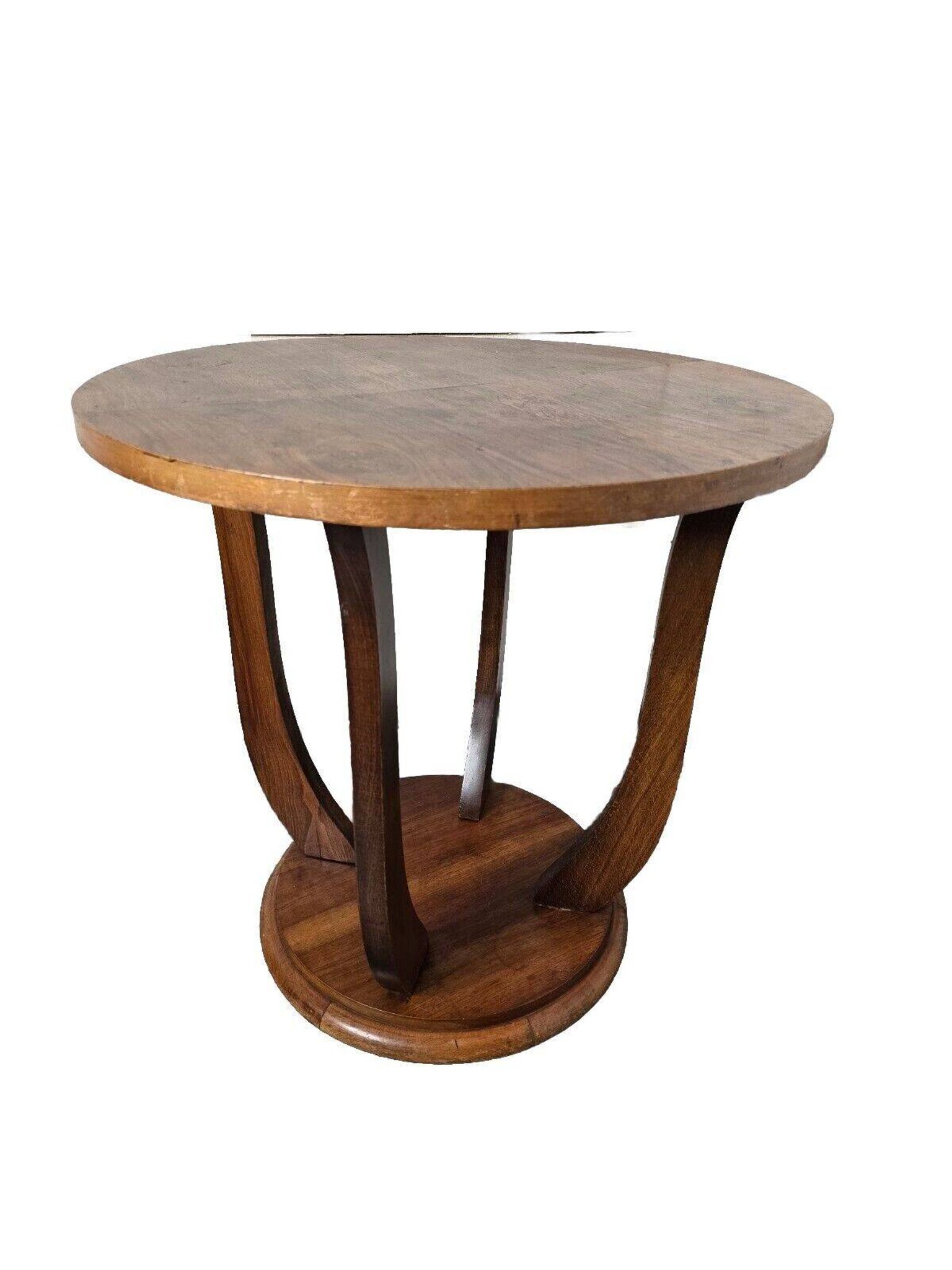 table guéridon vintage en marqueterie
