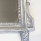 Louis XVI Style Mirror in Carved Wood with Grey Patina and Dove Pediment