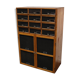 German industrial apothecary cabinet in oak and pine, mid-20th century