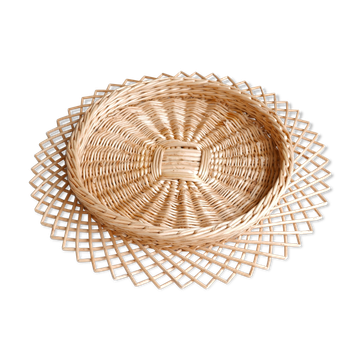 Wicker sun dish, 70s