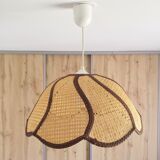Vintage pendant lamp in natural fibers and fabric