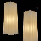 Milky White Murano Glass Tronchi Sconces 1970’s