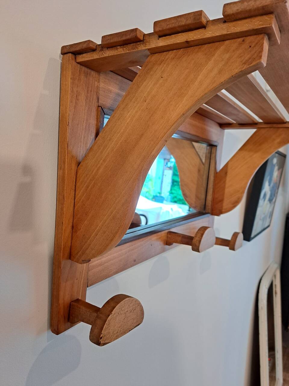 Vintage 1950s wall coat rack