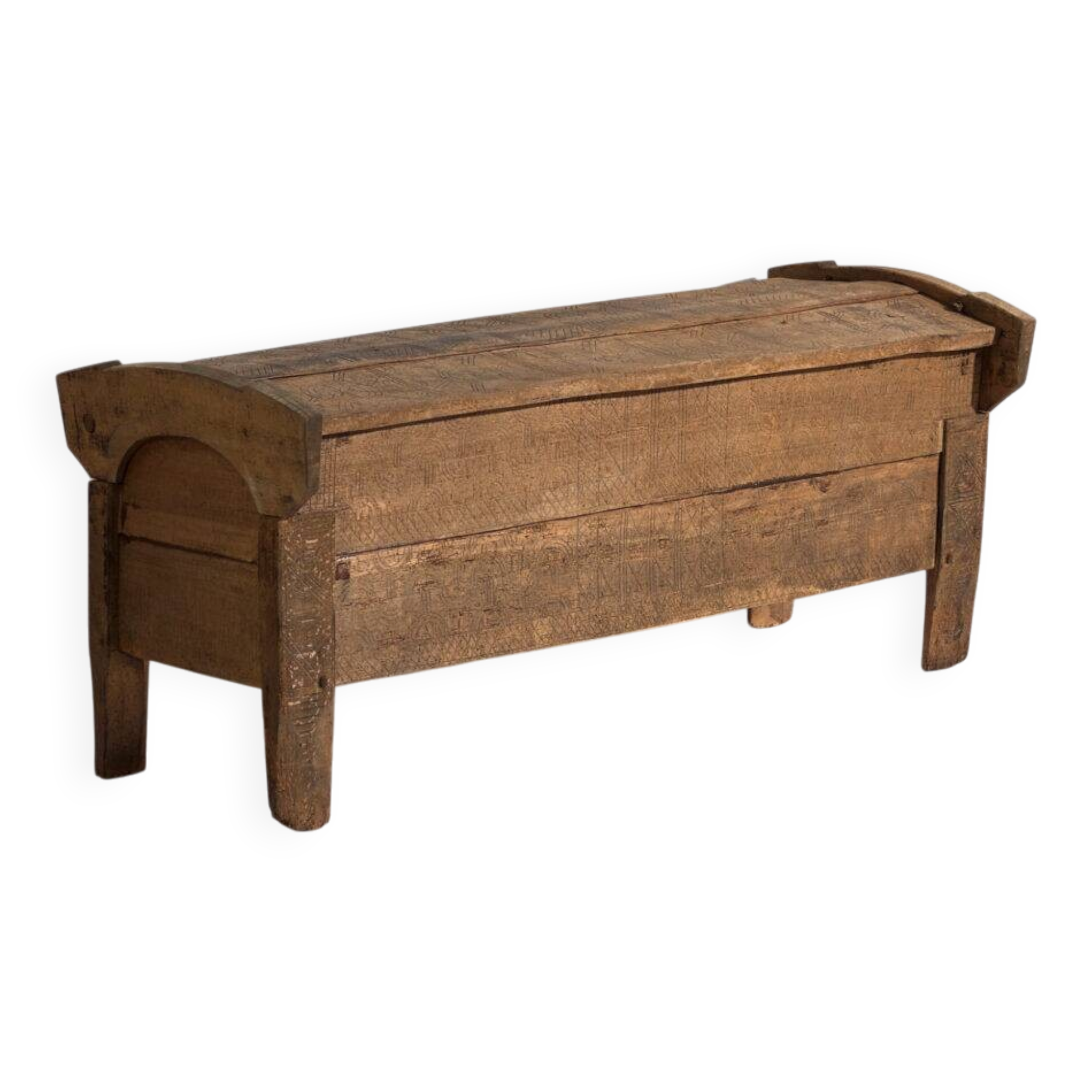 Ancient primitive wooden chest – Transylvania, around 1850