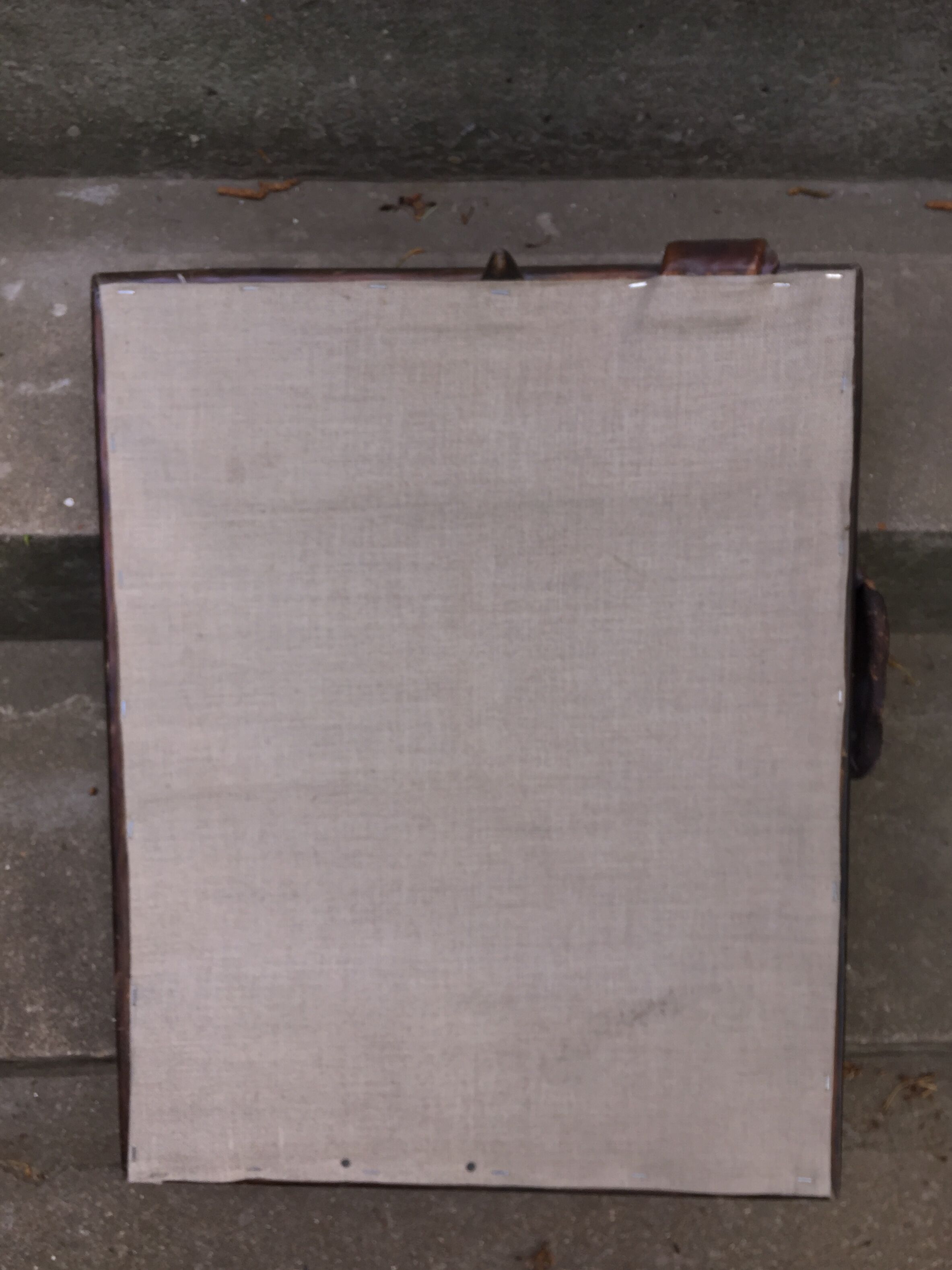 Mirror around leather 43x53cm