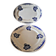Badonviller dish model Alain, oval and round dish with blue flowers.
