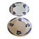 Badonviller dish model Alain, oval and round dish with blue flowers.