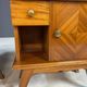 Pair of vintage mid-century modern wooden bedside tables / nightstands