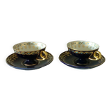 Tasses a cafe the en porcelaine allemande bleu de four jlmenau germany