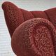 1960s, Danish relax armchair, original red furniture wool, oak wood legs.