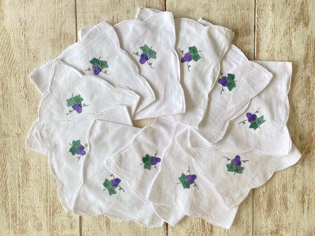 10 napkins 'les vendanges' cotton thread - 44x42 cm