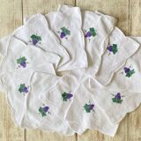10 serviette de table 'les  vendanges"  fils de coton  - 44x42 cm