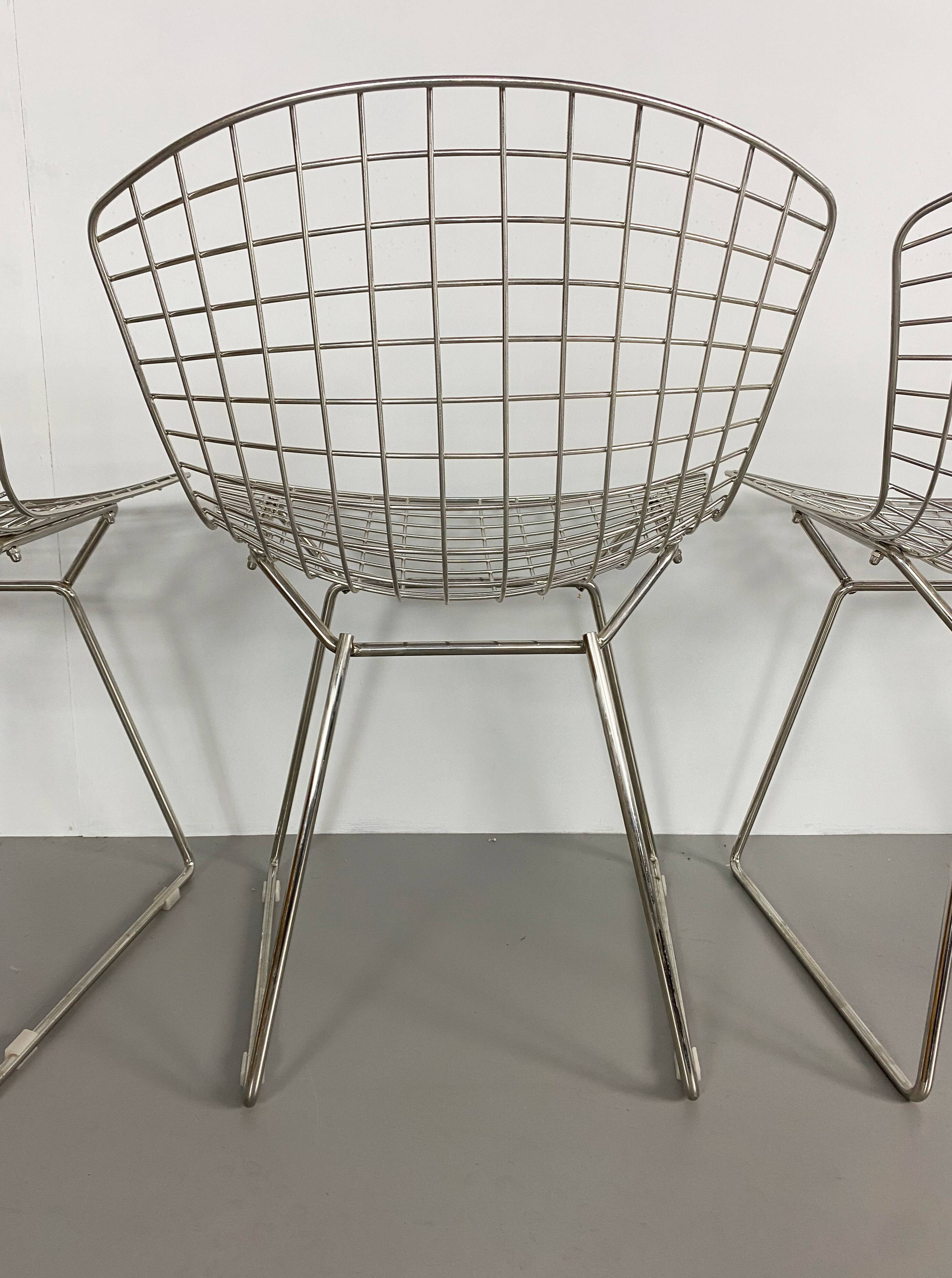 Lot de 4 chaises d'Harry Bertoia éditées par Knoll