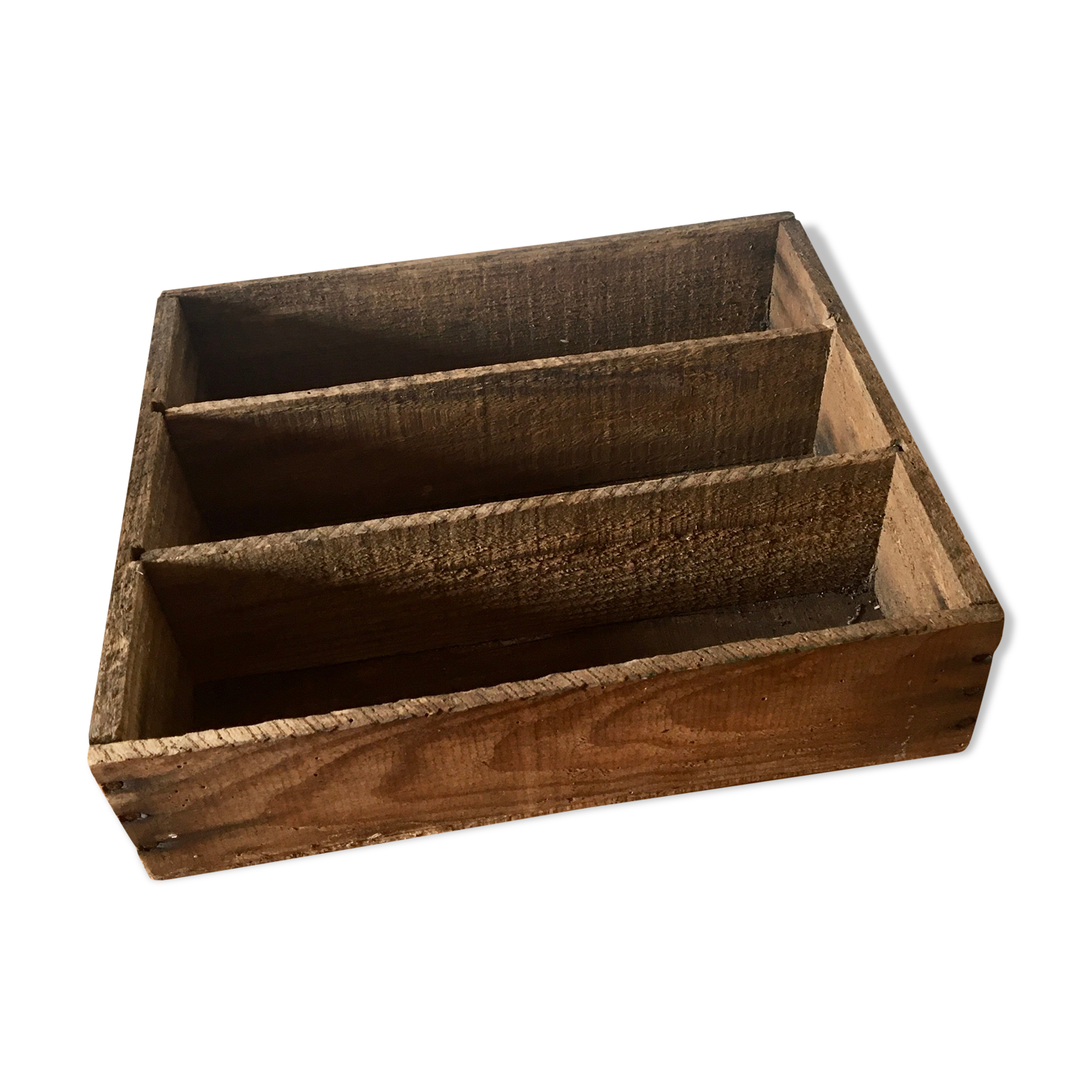 Casier 3 compartiments en bois ancien