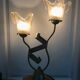 Lamp salerno 2 rods metal finish tulips in blown glass 52,5 cm