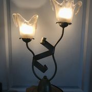Lamp salerno 2 rods metal finish tulips in blown glass 52,5 cm