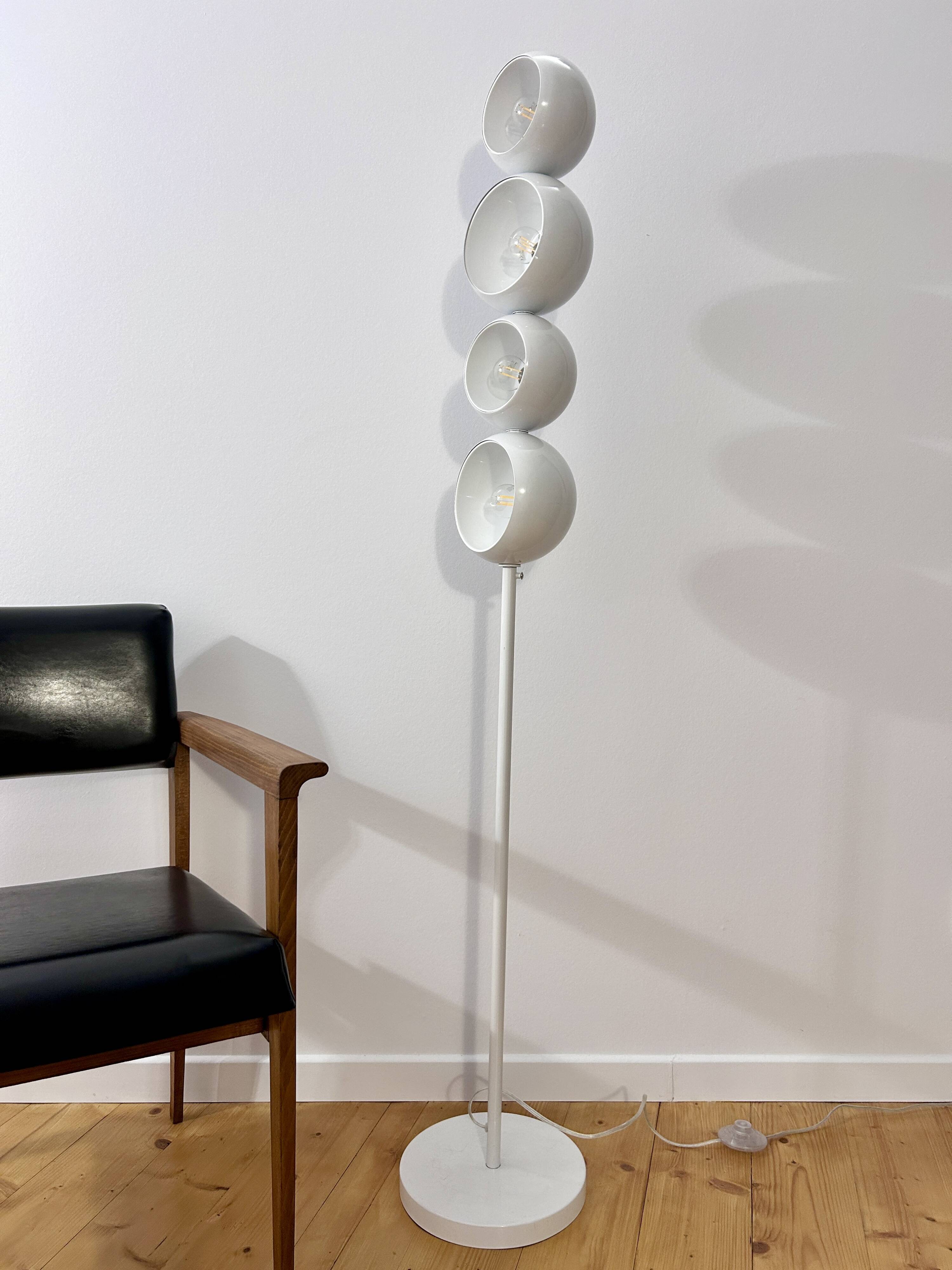 Lampadaire eyeball en métal blanc