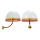Paire d'appliques murales Febo par Roberto Pamio et Renato Toso, laiton et verre de Murano, Italie, années 1970
