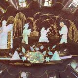 Woolly pan with mother-of-pearl Chinese decoration