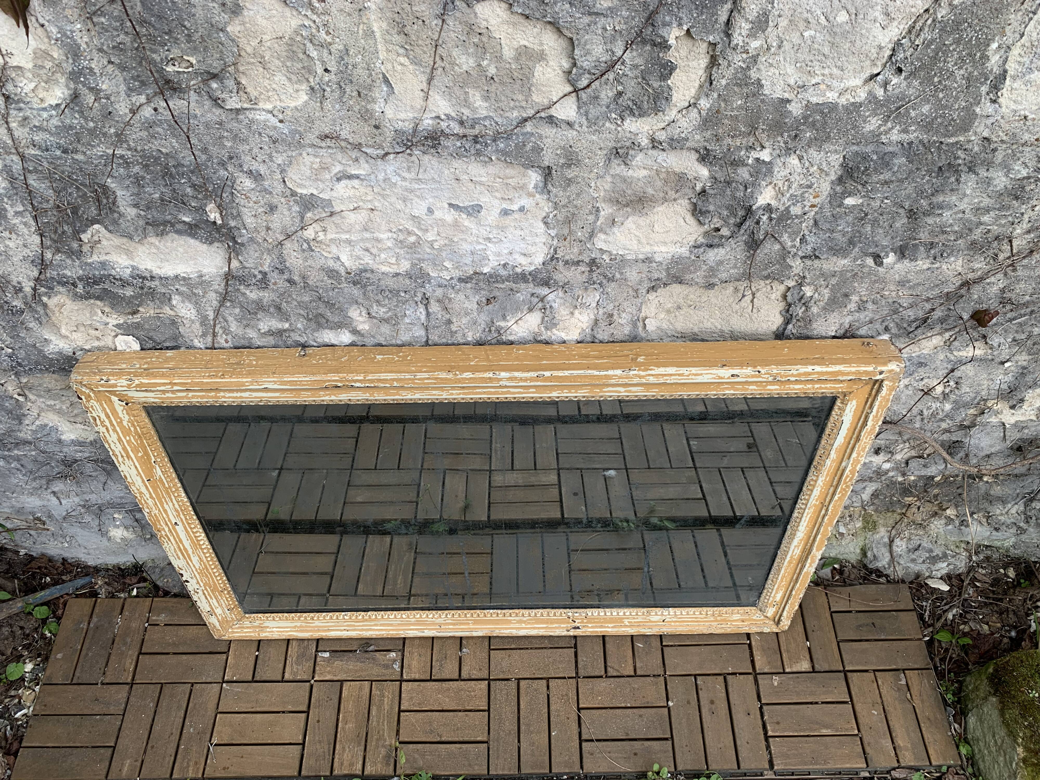 19th century mercury mirror patinated trumeau