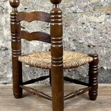 Chair Fireplace Wood & Straw Mountain Chalet Country Cottage No Dudouyt 60's