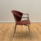 Suite of 8 designer leather chairs