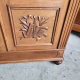 Bookcase showcase 2 doors 1900 in blond walnut